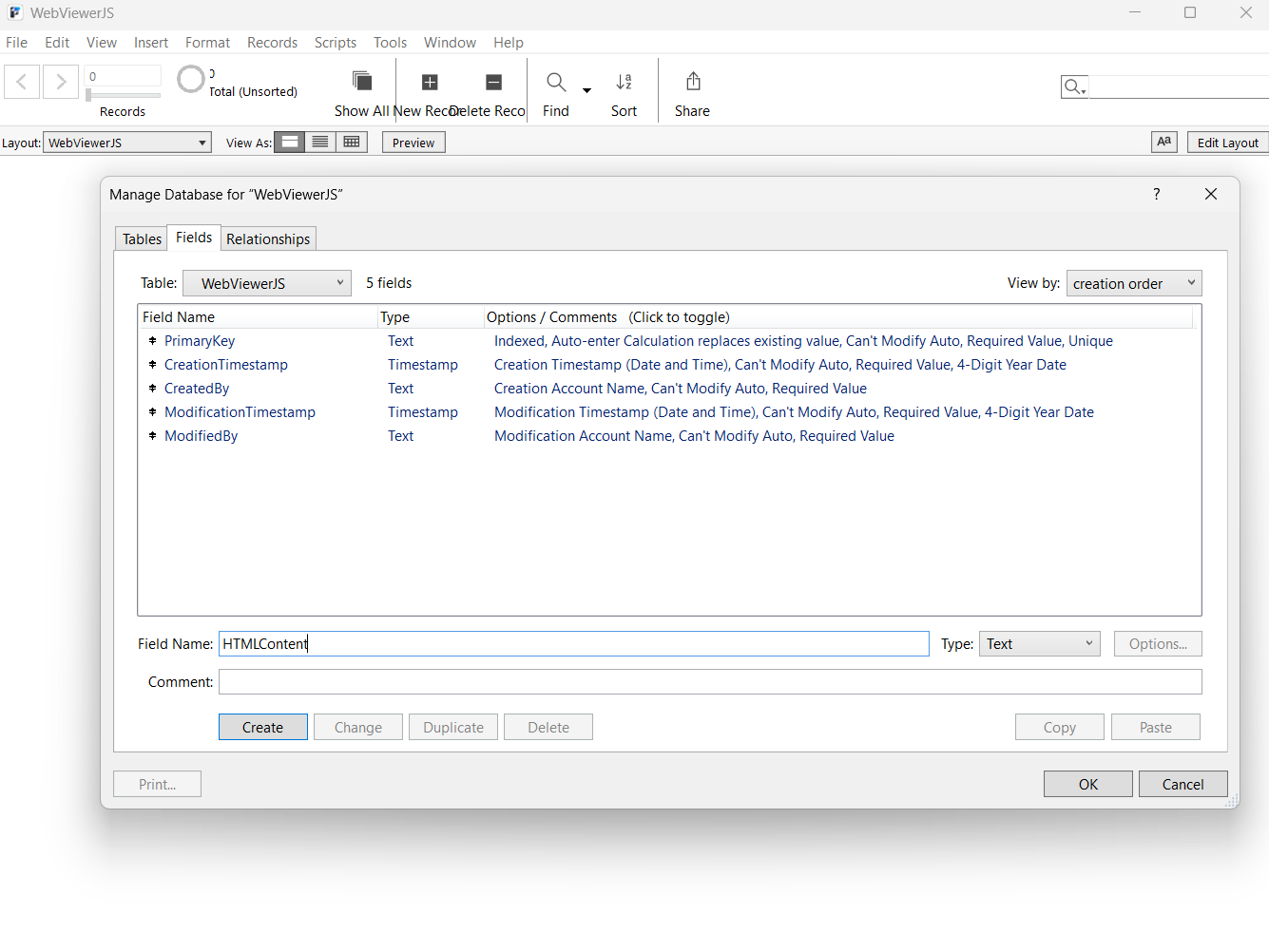 Create an HTML Field